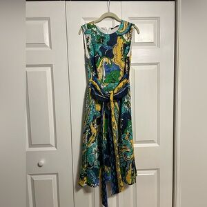 Kobi Halperin Linen Midi Dress with belt